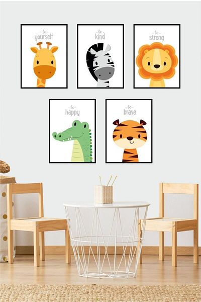 Piksel Grafik Set de poster adeziv cu animale drăguțe