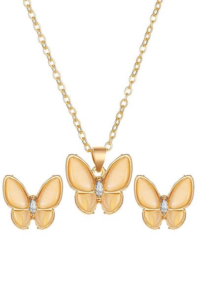 Chavin Stoned Butterfly Necklace and Earring Set Er94