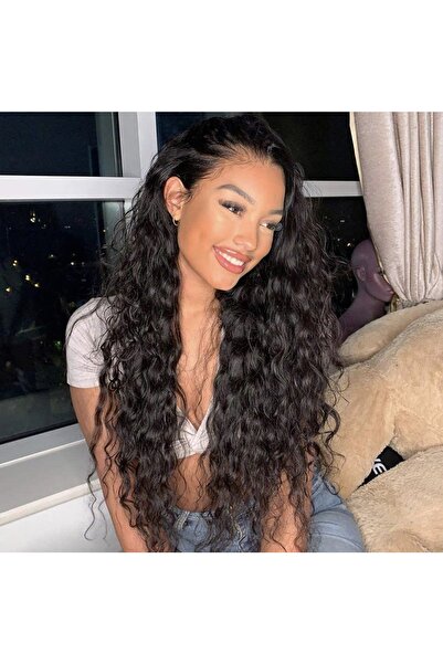 Makromehome Doğal Siyah Su Dalgalı Uzun Yarım Ay Saç – 3 Parça Çıt Çıt 75cm. ...