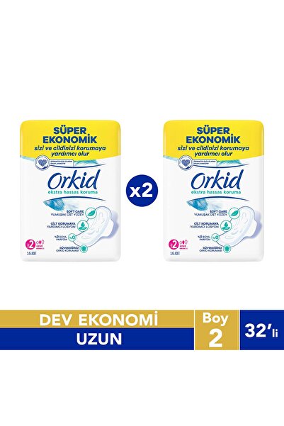 Orkid Extra Hassas Koruma Uzun Süper Ekonomik Paket 32 Ped (16x2) Boy 2