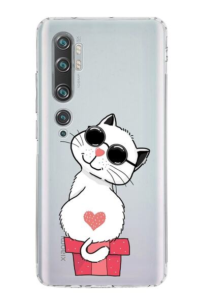PrintiFy Xiaomi Mi Note 10 Pro Kamera Korumalı Kapak Coolcat Tasarımlı Şeffaf...