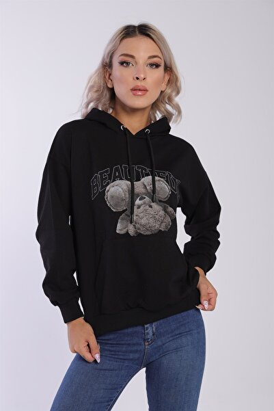 Kadın Ayıcık Baskılı Sweatshirt A23w101-1070