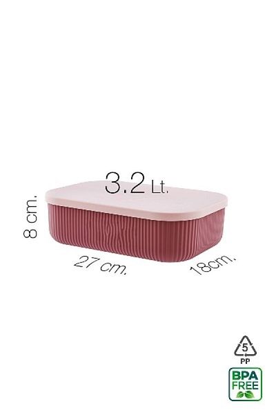 LİDER GROUP Lova 3.2 Lt Multi-Purpose Storage Box with Lid - Organizer - Kitchen Storage Container - 6 Pieces