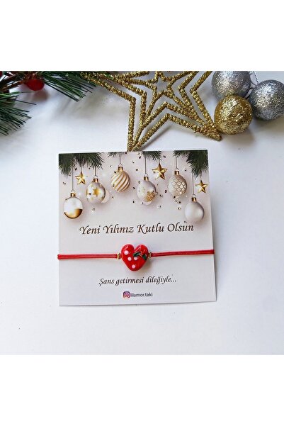 Lilamor Yılbaşı Hediyesi Murano Cam Kokina Çiçeği Kalp Bileklik