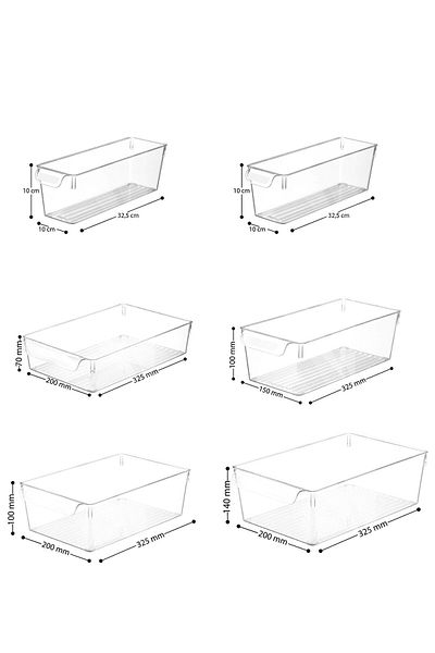 Akkoyunlu home Set of 6 Refrigerator and Cabinet Organizer - Box