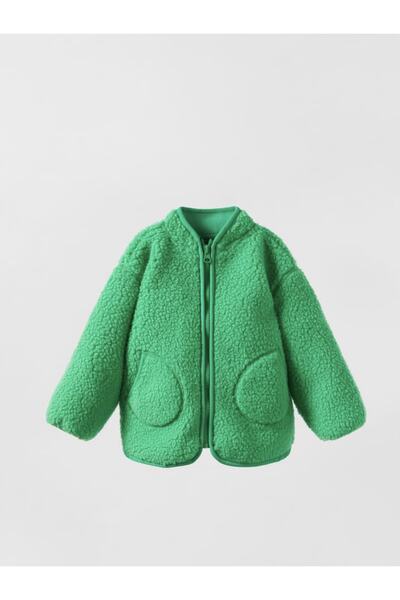 Çipil Polar Suni Yünlü Ceket