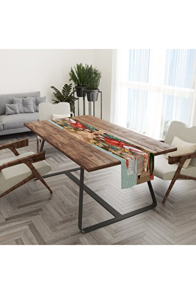 menesahome Новорічний бігунок з малюнком Діда Мороза, бігунок з малюнком Різд...