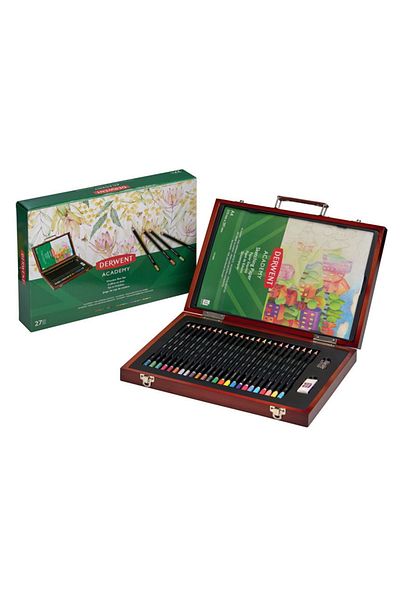 Derwent Academy Dry Paint Set 27 Pieces with Wooden Bag