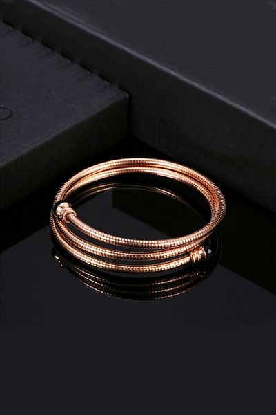 Chavin Spiral Spring Rose Ipc Coated Women's Steel Bracelet Ef25rs
