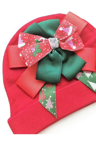 Mamasita Baby Girl Christmas Themed Bow Beret
