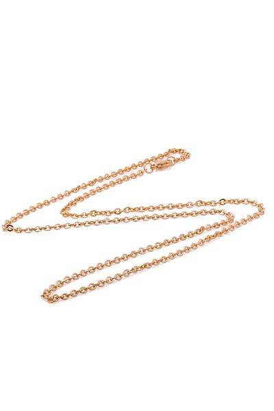 Chavin Women's Pink Gold 45 cm 2 mm Steel Necklace Chain ap82rs
