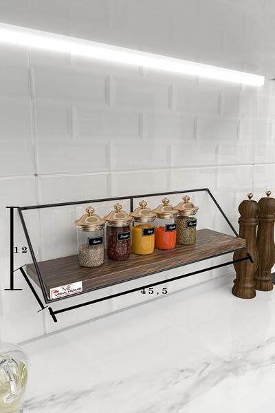 MsY TREND Ikili Dekoratif Masif Doğal Ahşap Duvar Rafı Kitaplık Terek Mutfak Rafı Dekoratif Raf Baharatlık