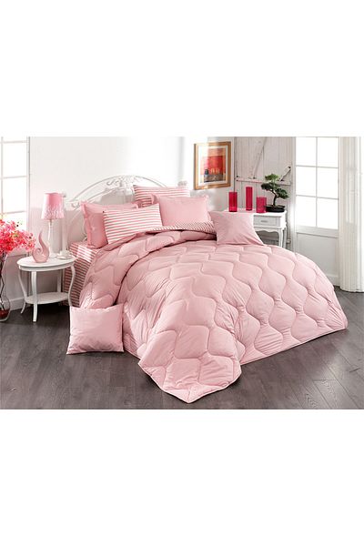 Zarif Home Classic Ranforce Double Silicone Quilt - plain/striped