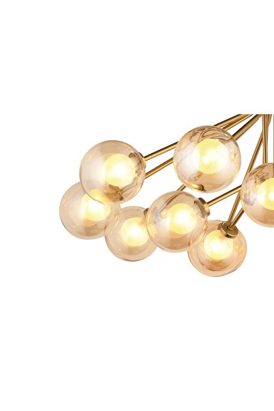 LampaLuce Forti Modern Tasarım Sarkıt Avize 15'li Sarı 60x90cm
