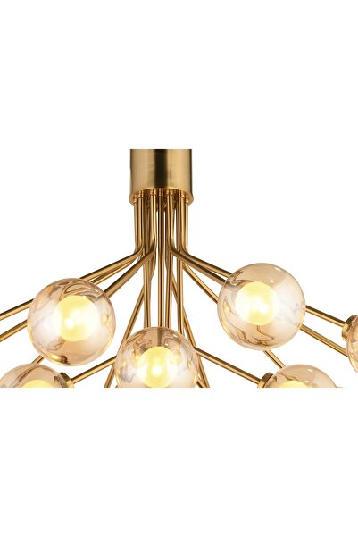 LampaLuce Forti Modern Tasarım Sarkıt Avize 15'li Sarı 60x90cm