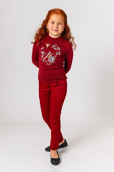 incity Pulover pentru fetiță cu broderie florală
