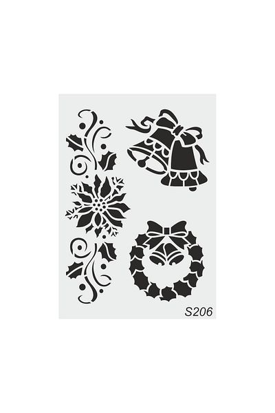 STENCİLTASARIM Stencil Design S206 New Year Wall Wooden Glass Painting Pattern