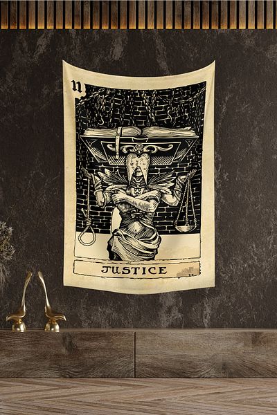Vagonik Carte de tarot Covor de perete Justiție 140x100 Cm-70x100 cm