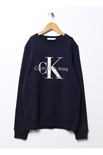 Calvin Klein Baskılı Erkek Çocuk Mavi Sweatshırt Iu0ıu00265