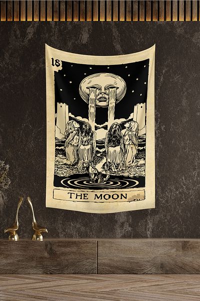 Vagonik Κάρτα Ταρώ The Moon Ταπετσαρία Τοίχου Μοκέτα 140x100 cm-70x100 cm