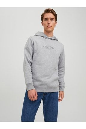 Jack Jones Jack Jones Evan Sweat Hood Erkek Gri Sweatshirt 12211468 05 Fiyat Yorumlar Trendyol