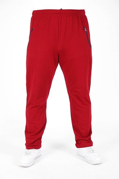 MocGrande Κλασικό Φούτερ Plus Size Τσέπη με φερμουάρ 22500 Claret Red