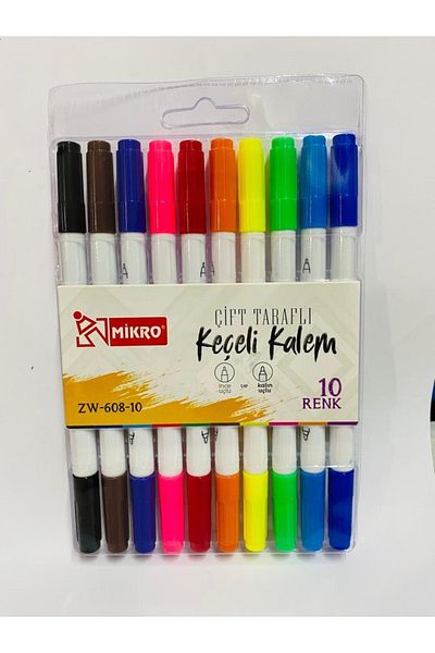 Mikro Double Sided Felt Tip Pen 10 Colors