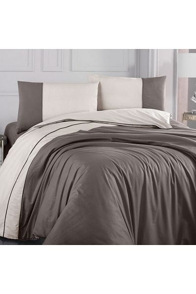 ALTINBAŞAK HOME COLLECTİON Ranforce Thor Brown Beige Double Duvet Cover Set 200x220 Cm