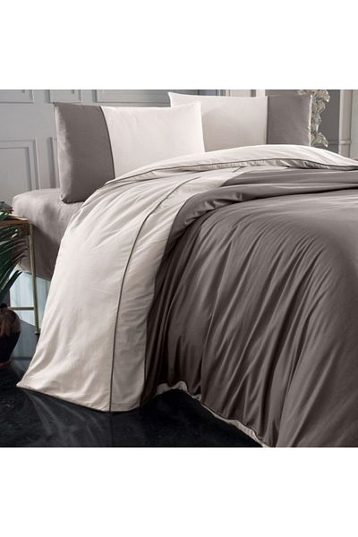 ALTINBAŞAK HOME COLLECTİON Ranforce Thor Brown Beige Double Duvet Cover Set 200x220 Cm
