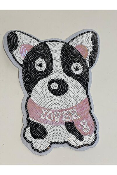 Gönülden Tasarım 19x15 Cmpul zakrpa sa šljokicama u obliku psa, vezni dodatak