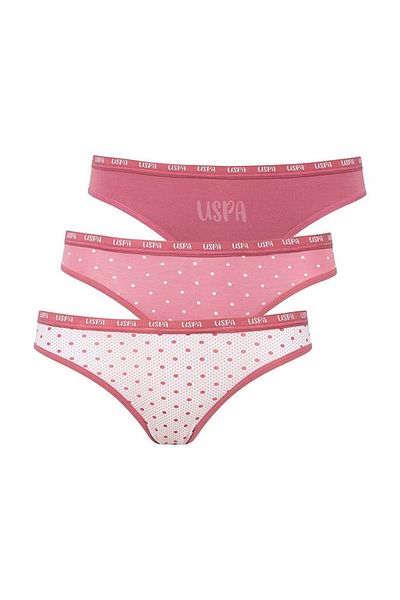 U.S. Polo Assn. Dusty Rose Printed - Γυναικείο Σετ Slip 3 τεμαχίων