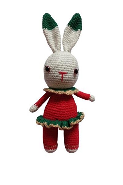 OYUNCAKPARK Yeni Yıl Miniş Tavşan Uyku Arkadaşı Amigurumi Organik Oyuncak
