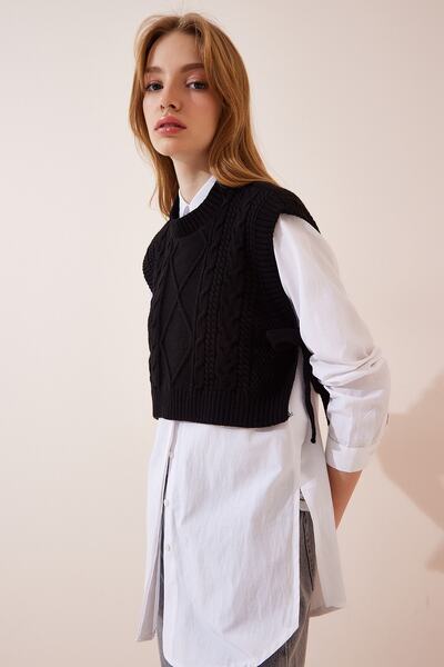 Happiness İstanbul Woman's Black Turtleneck Knit Sweater CI00056