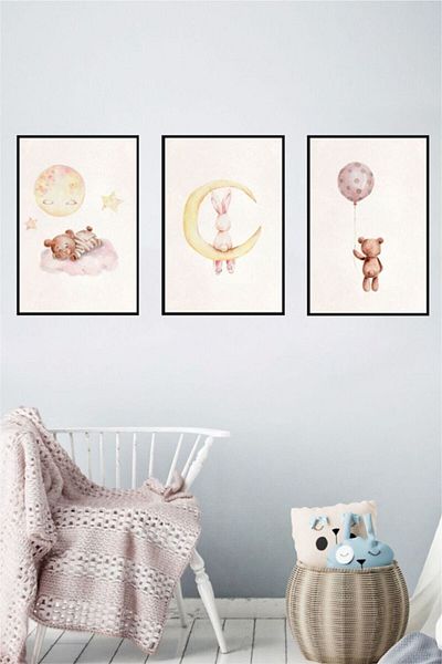 Piksel Grafik Set de poster adeziv roz