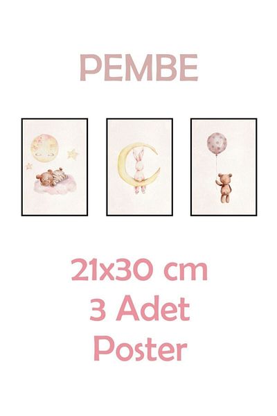 Piksel Grafik Set de poster adeziv roz