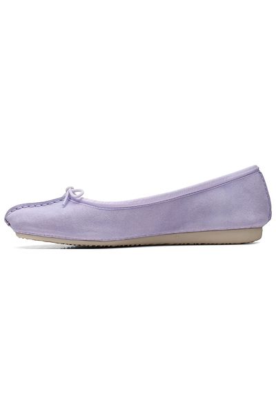 CLARKS Freckle Ice Lilac Suede CASUAL WOMEN SHOES