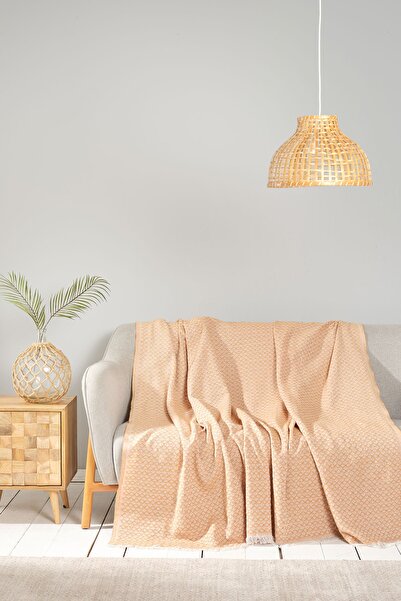 Karaca Home Bety Mustard калъф за диван и телевизионно одеяло, единичен разме...