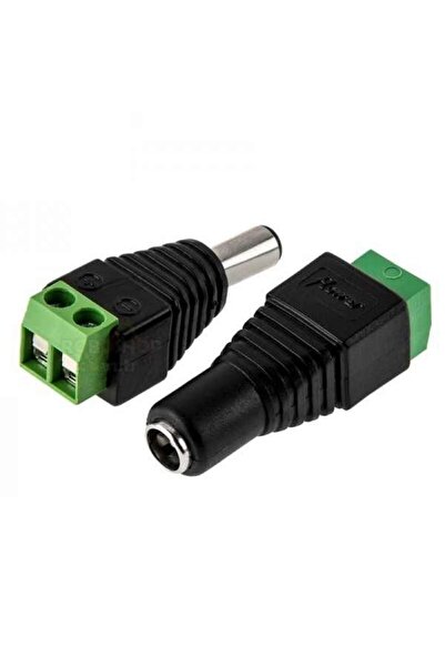 LEDONLİNE 1 Set 2.1mm Dc Power Dişi Jak Klemensli Erkek Jack Cctv Konnektör