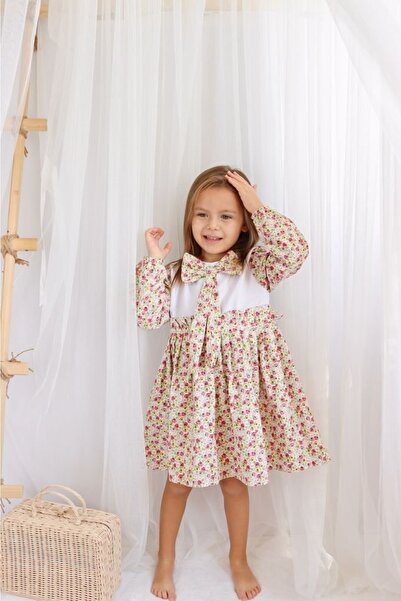 Le Petite Sole Fiora Girl's Dress Ribbon Collar