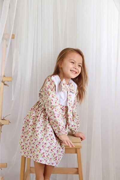 Le Petite Sole Fiora Girl's Dress Ribbon Collar