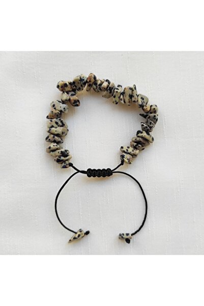 ByKolyeucum Quail Jasper Stone Broken Natural Stone Knitted Macrame Bracelet