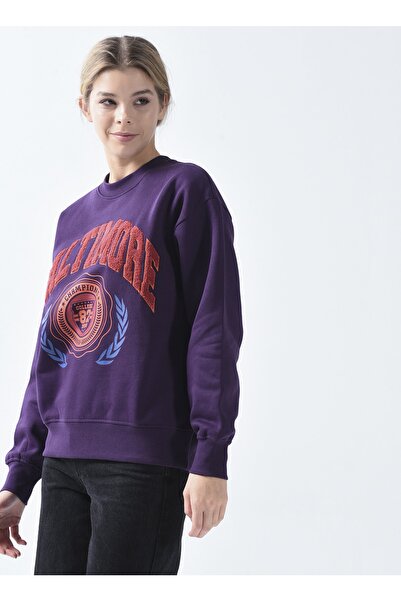 JJXX Bisiklet Yaka Mor Kadın Sweatshırt 12224539 Beden: XS