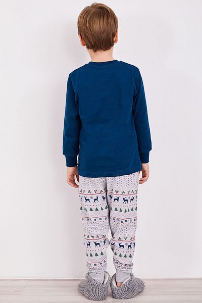 BSM Male Child Cotton-Padded New Year Navy Blue Long Sleeve Pajamas Set 2920