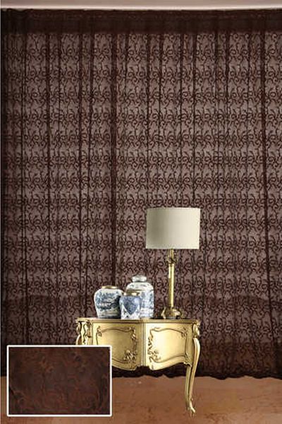AKÇA TEKSTİL Shawl Model Bitter Brown Color Single Wing Ready Planted Pleated Background Curtain 300*260 Cm