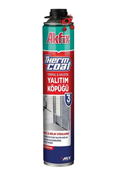 Akfix Thermcoat Termal Ve Akustik Yalıtım Köpüğü (tabancalı Kullanım) 850ml