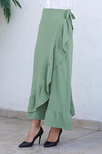 modapinhan ΧΑΚΙ - Φούστα με σχέδιο με βολάν