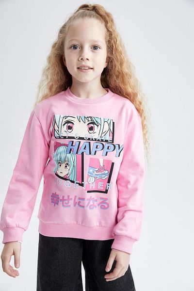 DeFacto Girl's Crew Neck Sweatshirt
