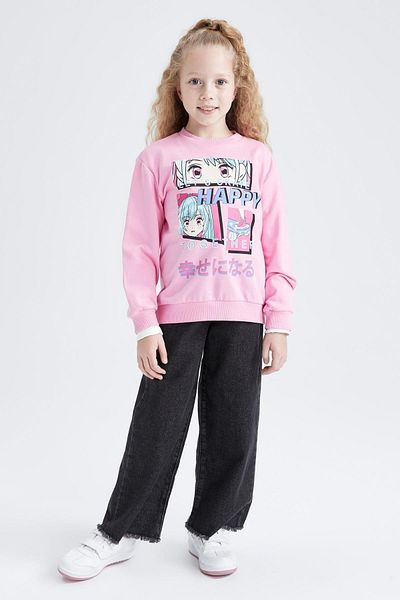 DeFacto Girl's Crew Neck Sweatshirt