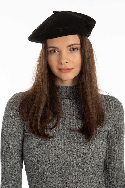 Mor Fabric Black French Painter Felt Beret