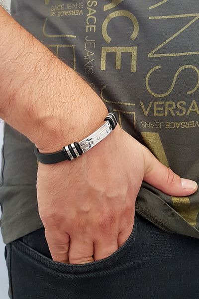 Chavin Steel And Rubber Men's Bracelet Eh12by